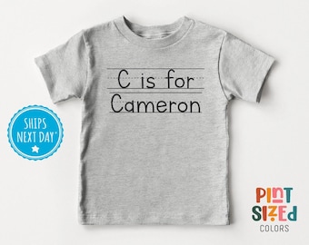 Custom Kids Name Toddler Shirt - Back To School Personalized Tee - Retro Toddler Shirt - Grey