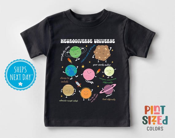 Neurodivergent Universe Toddler Shirt Autism Awareness Cute Inclusion Matters Kids Tee Cute Autism Kids Black Shirt