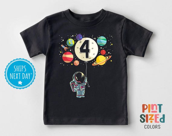 Kids 4 Year Old Space Gift Shirt Birthday Astronaut Rocket Kids 4 Year Old Space Gift Shirt Birthday Astronaut Rocket