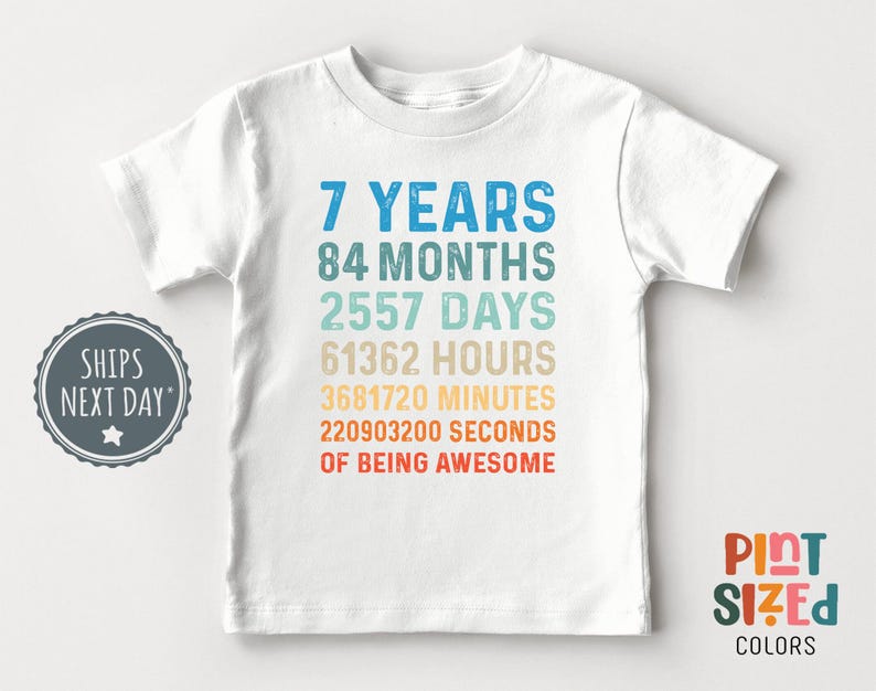 Seventh Birthday Kids Shirt - 7 Year Old Birthday Shirt - Boys Birthday Tee - Black image 2