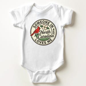 Someone In North Carolina Loves Me Baby Onesie - Cute NC State Pride Bodysuit image 4
