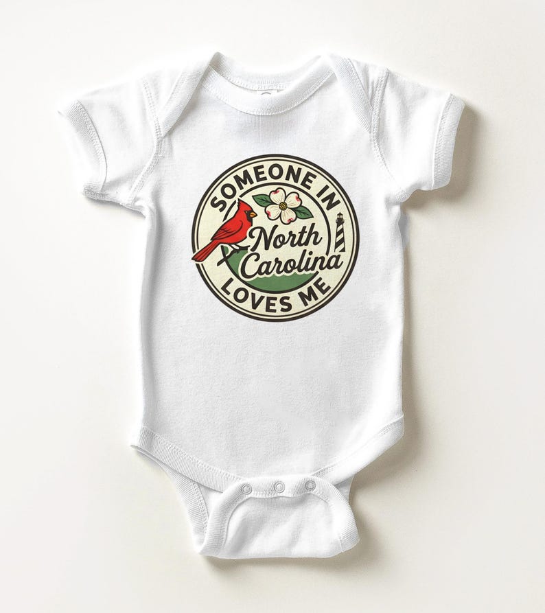Someone In North Carolina Loves Me Baby Onesie - Cute NC State Pride Bodysuit image 4