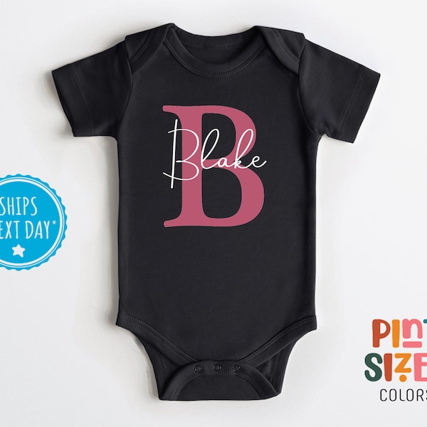 Personalized Girls Name Onesie® - Custom Girls Bodysuit - Cute Baby Gift - Black