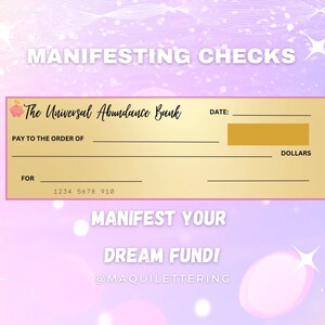 Manifest Gold Check, Money Manifestation Cheque, Printable Blank Check ...