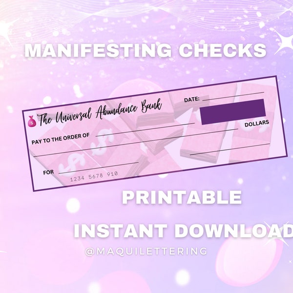 Pink Blank Check - Etsy