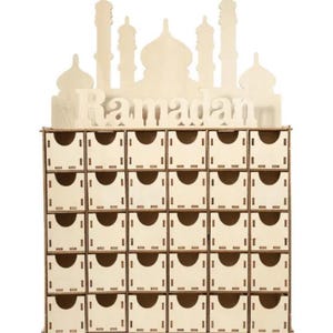 Wooden Ramadan Countdown Calendar with Drawers