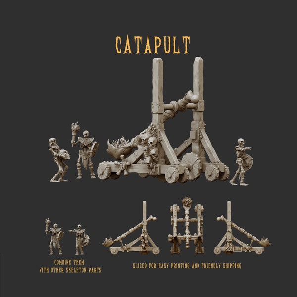 Undead Skeleton Catapult with x 3 crew - Pharaohs Legacy, Egyptian themed skeletons