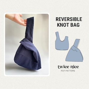 Reversible Japanese Knot Bag Sewing Pattern: Beginner PDF Tote