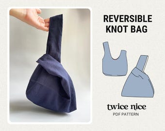 Reversible Japanese Knot Bag Sewing Pattern: Beginner PDF Tote