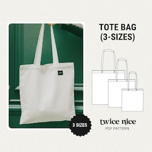 Einfache Tragetasche Schnittmuster | Anfänger Digital Pattern PDF | Fast frei Canvas Tote Pattern | DIY Tote Bag Nähen PDF | Sofort Download