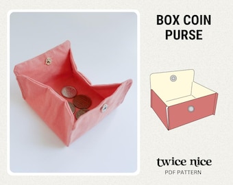 Japanese Box Coin Purse Sewing Pattern: Beginner Mini Wallet (PDF Pattern)