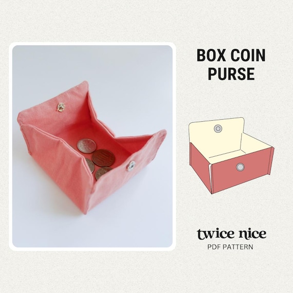Japanese Box Coin Purse Sewing Pattern: Beginner Mini Wallet (PDF Pattern)