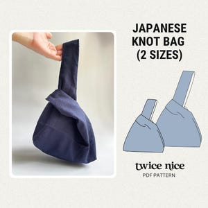 Japanische Knotentasche Schnittmuster | Große Knotentasche | Einzigartige Einkaufstasche | PDF Nähanleitung für Anfänger | Sofort Download