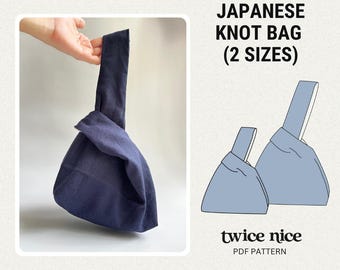 Japanese Knot Bag Sewing Pattern | Reversible Large Knot Bag | Unique Tote Bag | Beginner Sewing PDF Pattern | Instant Download