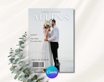 Wedding Photo Book - Canva Magazine Template - Couple Anniversary Album