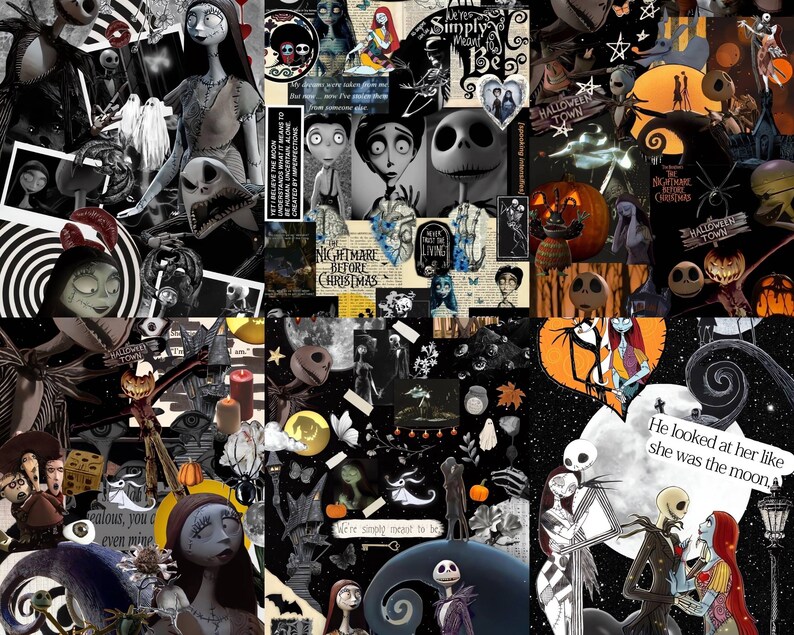 Nightmare Before Christmas Digital Printable Wall Art Set Etsy