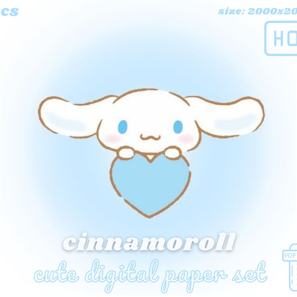 c-innamoroll cute digital papers - s-anrio kawaii digital art - high quality cute papers - c-innamoroll cute digital paper set