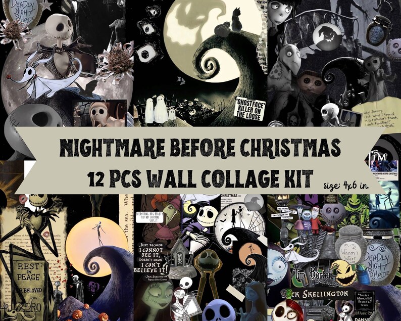 Nightmare Before Christmas Digital Printable Wall Art Set Etsy