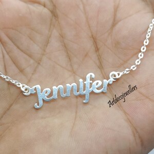 Collar con nombre personalizado, collar con nombre delicado, regalo para el mejor amigo, collar con nombre hecho a mano, collar con nombre de plata esterlina, regalos de Navidad