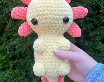Patrón de ganchillo de felpa Ajolote / Ajolote rosa Amigurumi / Ajolote Amigurumi / Lindo animal de ganchillo / Patrón de ganchillo Amigurumi / Ajolote bebé