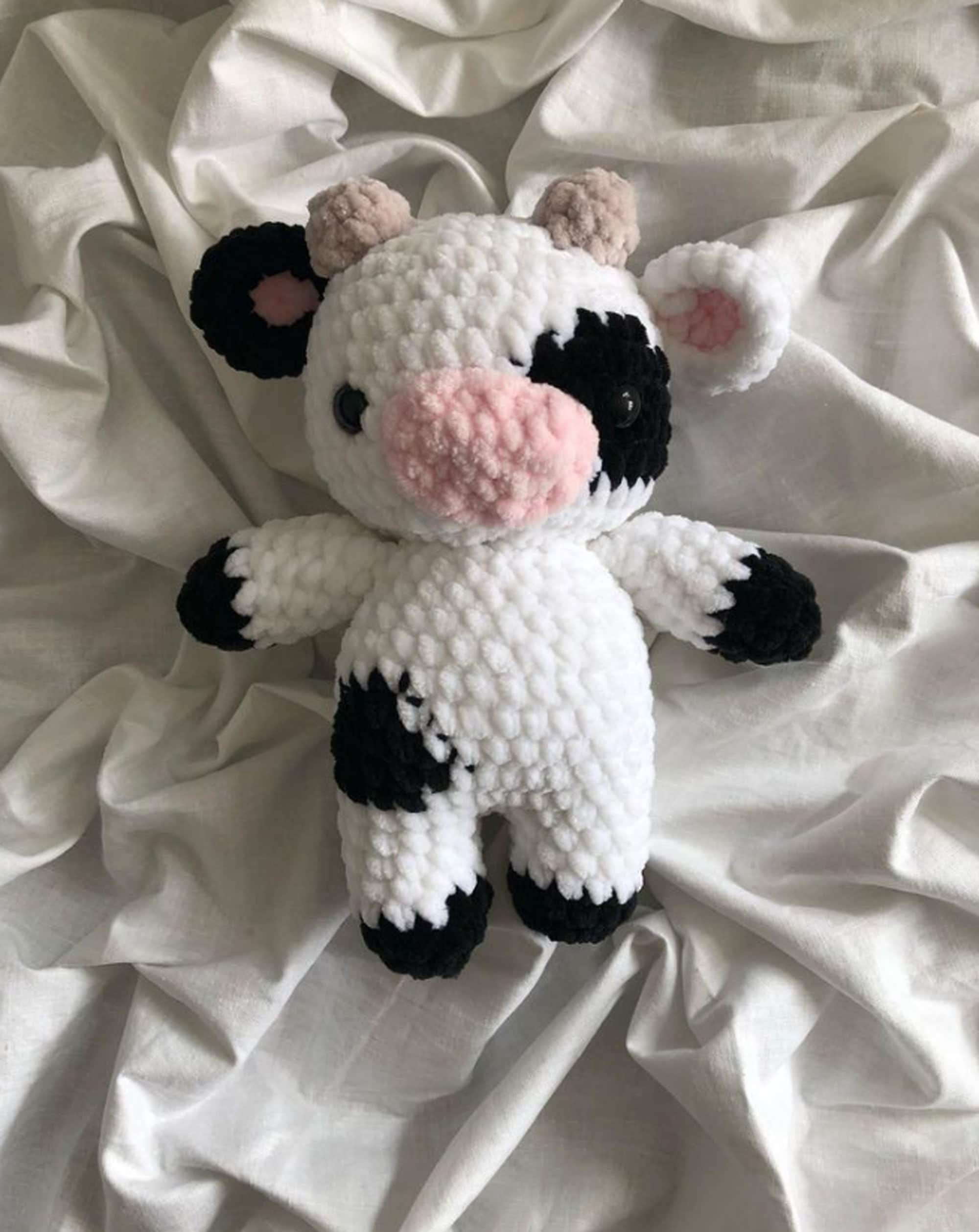 Crochet Cow/ Cookie Cow Plushie/ Strawberry Cow Plushie/ Crochet Cow Plush/  Chubby Milky Cow/ Crochet Milk Cow/ Cute/ Farm Animal/ Amigurumi 