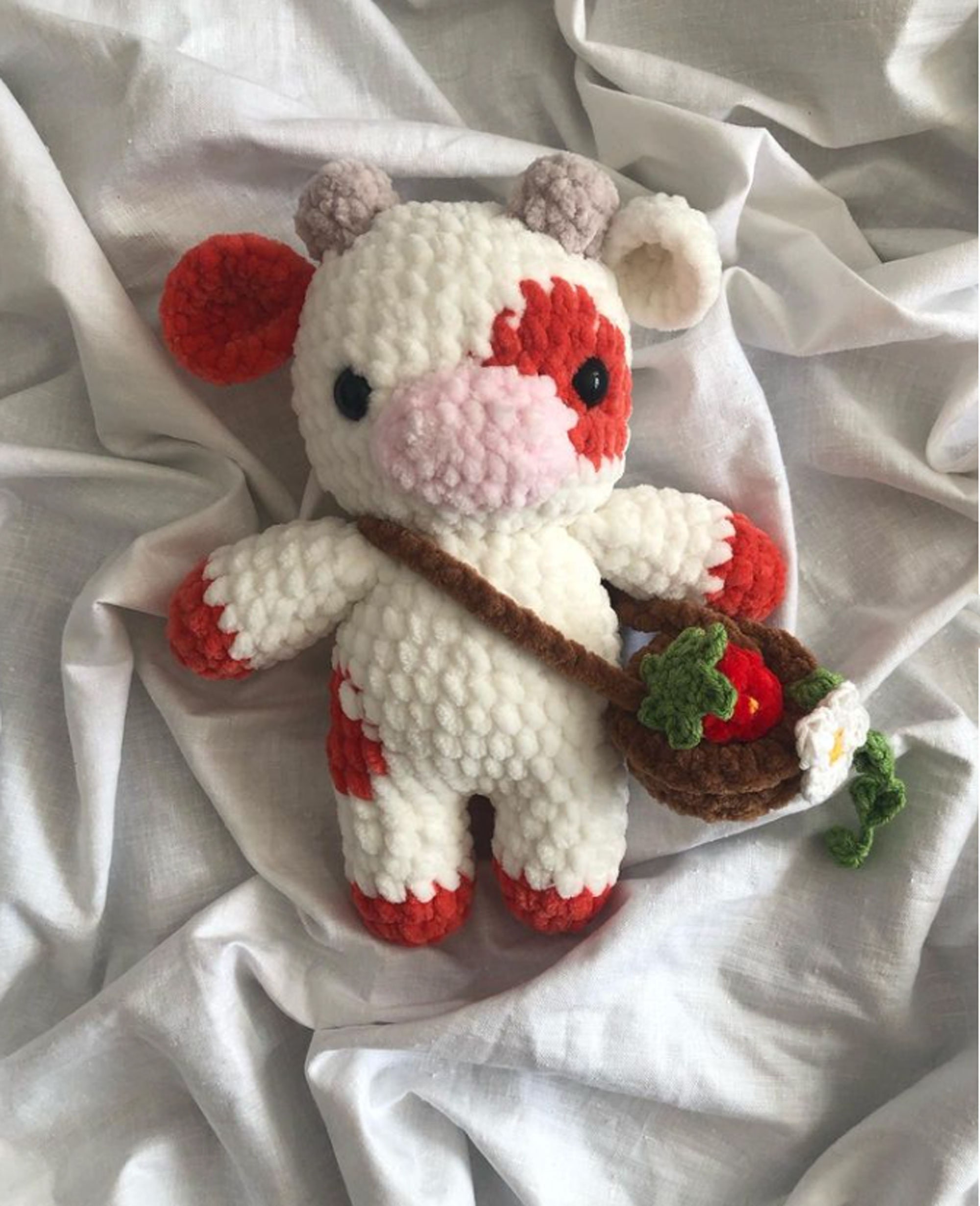 39 Cow Crochet Patterns: Unleash Your Creativity with These Adorable Designs! 31 Strawberry Cow Plush