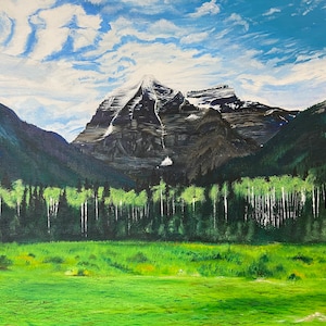 Original Landscape Acrylic Realistic Painting on Canvas Board Mountain Painting Scenery Summer Decor Wall Art Nature Home Decor Art Gift