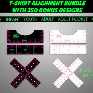 Bundle T-shirt Maker Alignment Guide Tool / Printable Digital Download  Curved Neckline Ruler to Help DIY T-shirts / Instant PDF Download HTV 