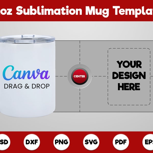 12oz Sublimation Mug With Handle Template, 12oz Tumbler With Handle Template