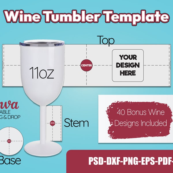 Sublimation Wine Tumbler With Stem Template, Wine Tumbler Sublimation, Wine Tumbler Full Wrap Template, Drinking Design Bundle, Wine Bundle