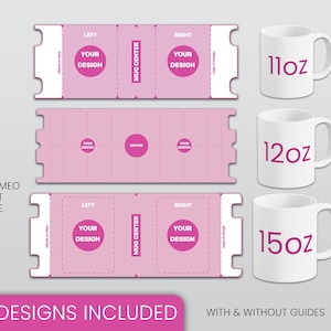 11,12,15 oz Mug Template, Full Wrap Mug Template, 11oz Mug Template, Sublimation Mug Template