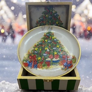 Boîte et assiette faites main sur le thème de Noël - Édition limitée