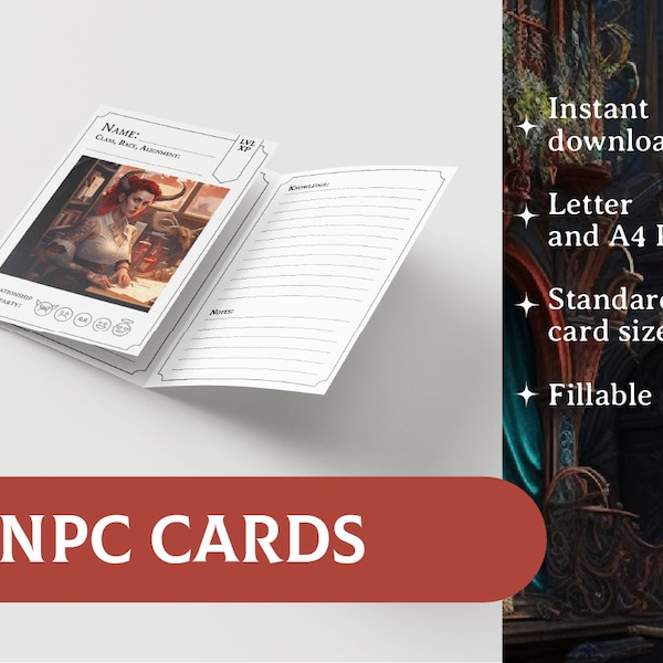 DnD NPC Card and Sheet