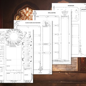 Dnd Cleric Character Sheet - Etsy