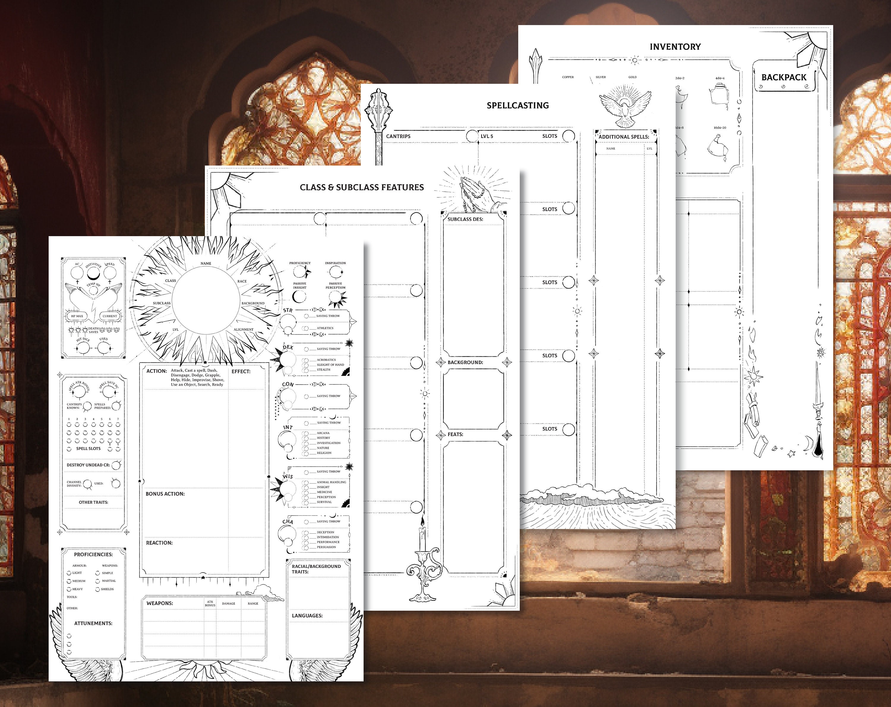 Dnd Cleric Character Sheet - Etsy