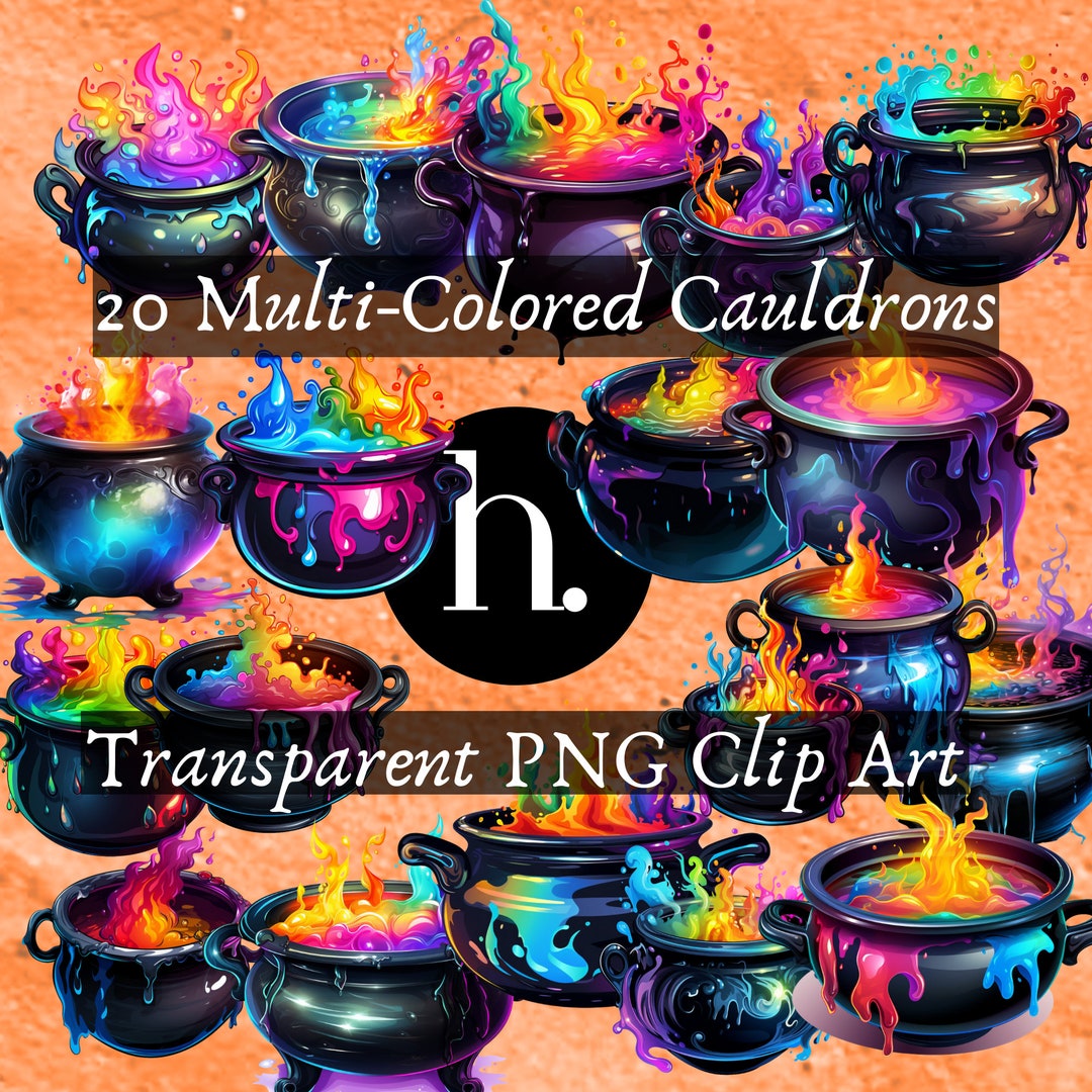 Mystical Black Cauldrons Clipart Enchant Your Designs Witchcraft