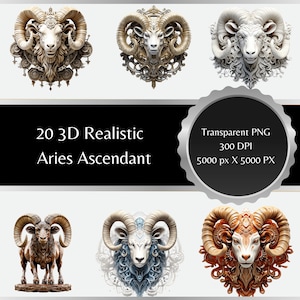 Aries Ascendant: Stunning 3D Realism Zodiac Clipart - Unleash the Fire of Your Sign!