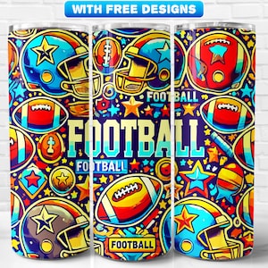 Football Tumbler Wrap PNG, Sport, Sublimationsdesign