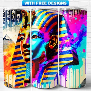 Egyptian Pharoah Tumbler Wrap PNG, Egypt Desert, Sublimation Design