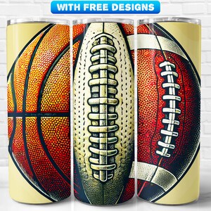 Football Tumbler Wrap PNG, Sport, Sublimationsdesign