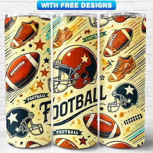 Football Tumbler Wrap PNG, Sport, Sublimationsdesign
