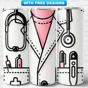 Doctor Tumbler Wrap PNG, Profissão, Uniforme de Doutor Reto, Design de Sublimação