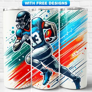 Football Tumbler Wrap PNG, Sport, Sublimationsdesign