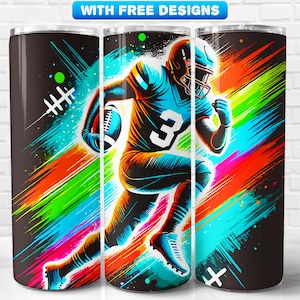 Football Tumbler Wrap PNG, Sport, Sublimationsdesign