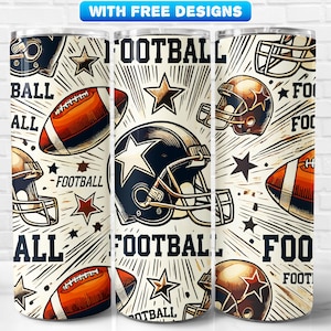 Football Tumbler Wrap PNG, Sport, Sublimationsdesign