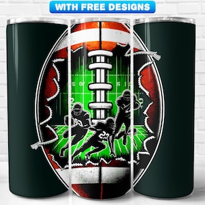 Football Tumbler Wrap PNG, Sport, Sublimationsdesign