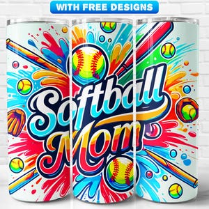 Softball Mom Tumbler Wrap PNG, Sports, Sublimation Design