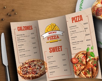 Editable Pizza Menu - Instant Download, Cafe Menu Template, Printable Menus, pizza listing, pizza modern menu, pizza cool menu