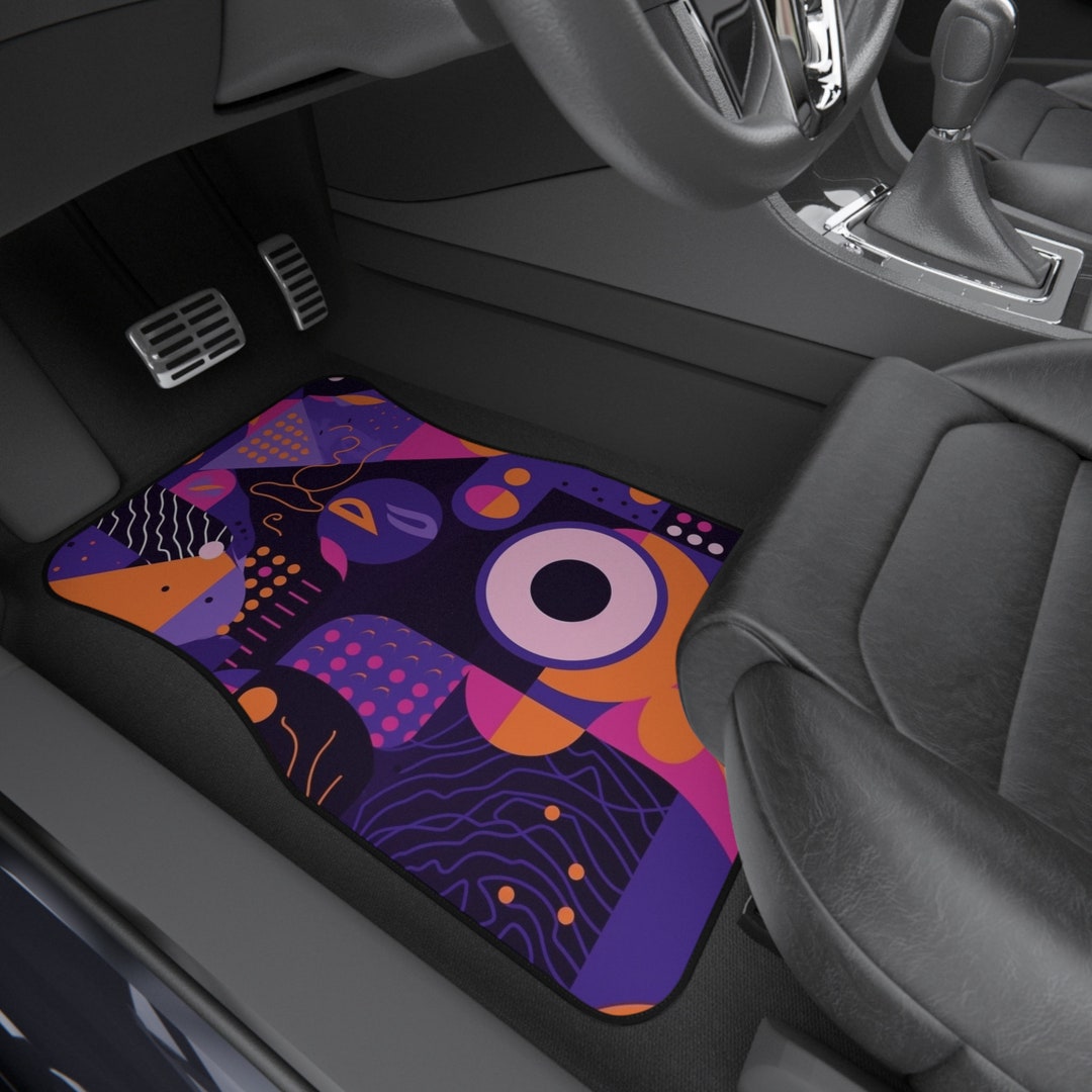 Geometric Custom Vintage Floor Mats, Geometric Car Mat Design, Custom