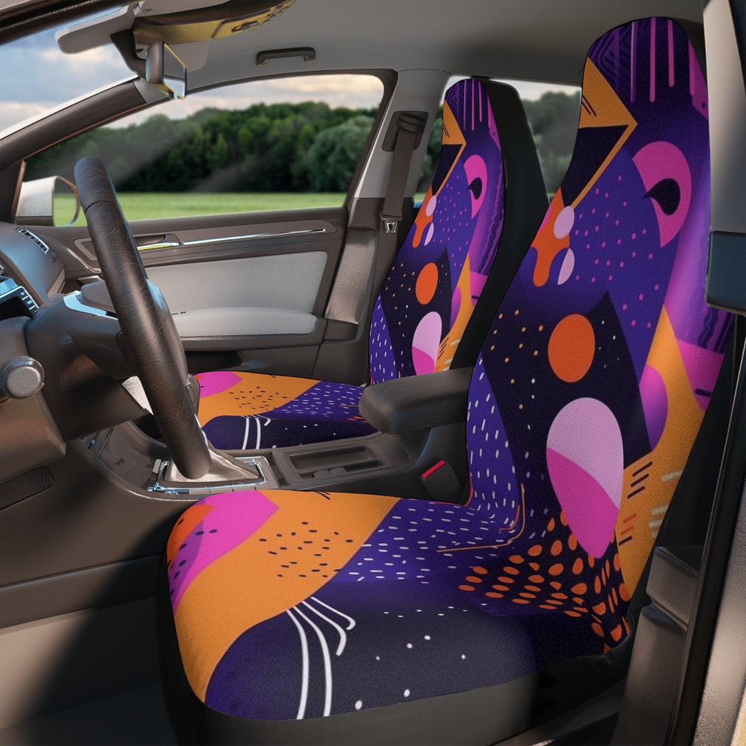 Vintage Car Seat Covers, Vintage 80s Designed Car Seat Covers, Vintage ...